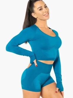 Women Ryderwear Tops|Womens Seamless | Eectra eae ong eeve Crop Top