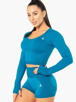 Women Ryderwear Tops|Womens Seamless | Eectra eae ong eeve Crop Top