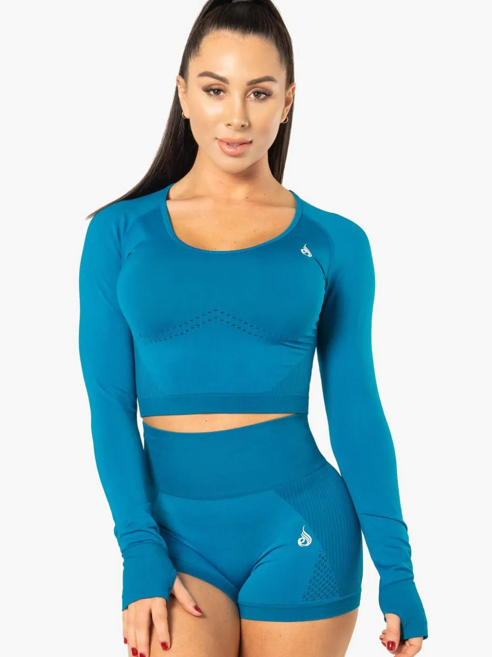 Women Ryderwear Tops|Womens Seamless | Eectra eae ong eeve Crop Top