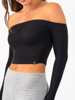 Women Ryderwear Tops | Ribbed Off houder ong eeve Top