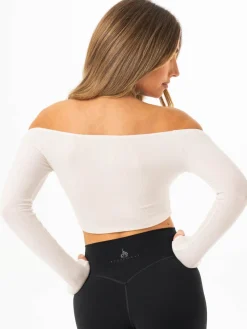 Women Ryderwear Tops | Ribbed Off houder ong eeve Top