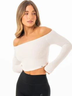 Women Ryderwear Tops | Ribbed Off houder ong eeve Top