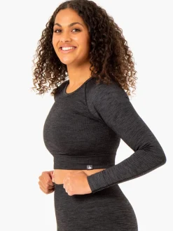 Women Ryderwear Tops|Womens Seamless | Rib eae ong eeve Top