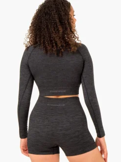 Women Ryderwear Tops|Womens Seamless | Rib eae ong eeve Top